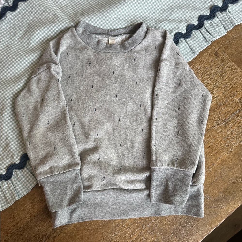 Childhoods Gray Sweatshirt with Lightning Bolt Pattern